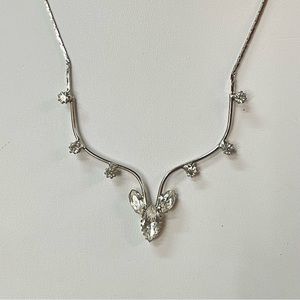 Vintage Rhinestone Clear Wedding Bridal Necklace